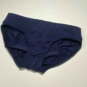 Lands End Navy Bikini Swim Bottom midrise